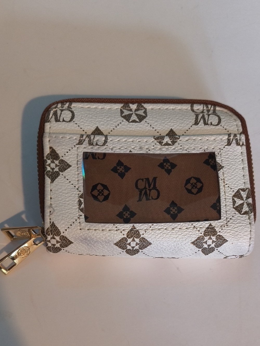 Charisma USA White and Brown Patterned Women’s Card Wallet